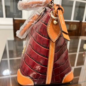 Dooney & Bourke Wine Croco Embossed Satchel. New with tags never used.